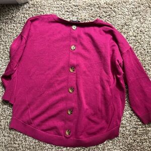 Cable & Gauge Fuchsia Cardigan